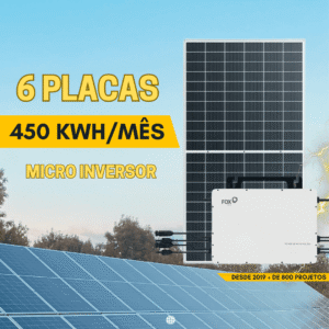 Home kit solar 4 placas + micro 260 kwh/mês